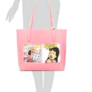 Kate Spade large reversible Archie comic tote with matching wristlet NWOT